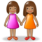 Two Women Holding Hands - Medium emoji on Samsung